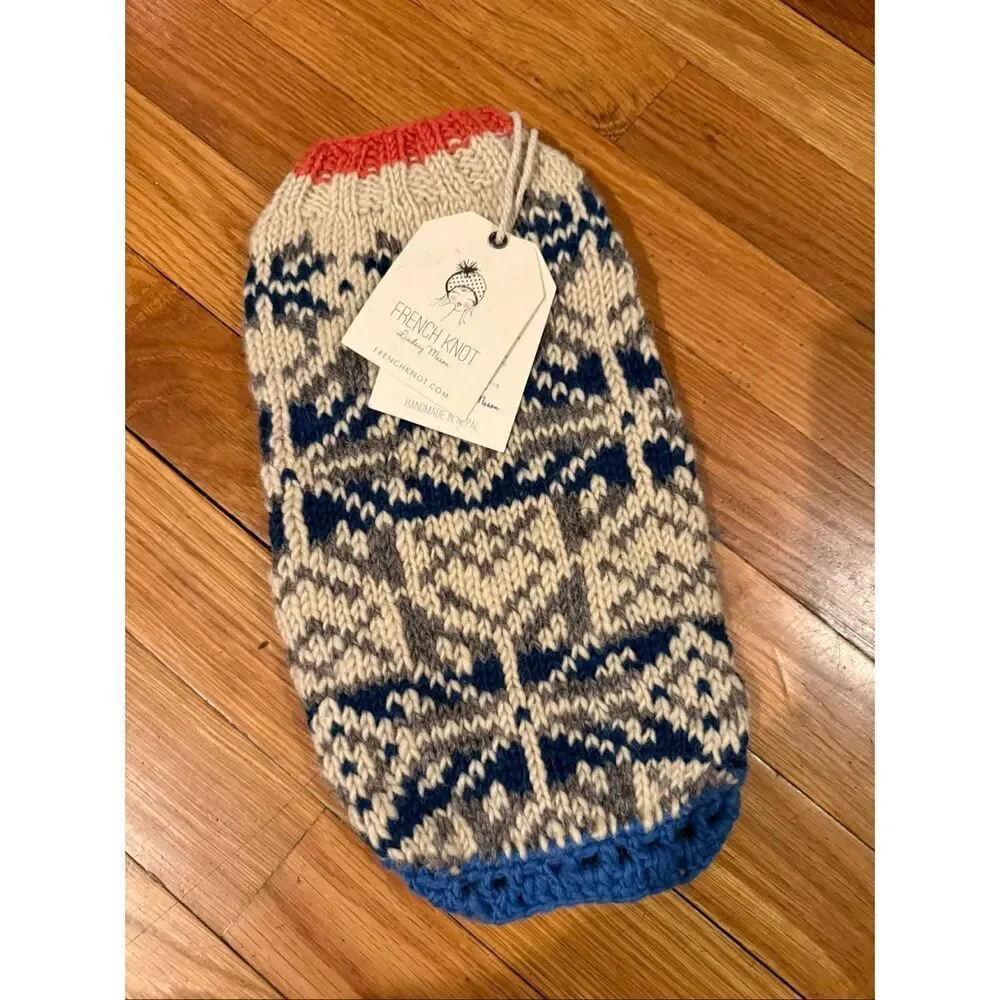 New Free People x French Knot Snowflake Dog Sweater Size M.
